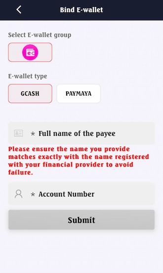Step 2: Choose one of the two e-wallets GCash or PayMaya.